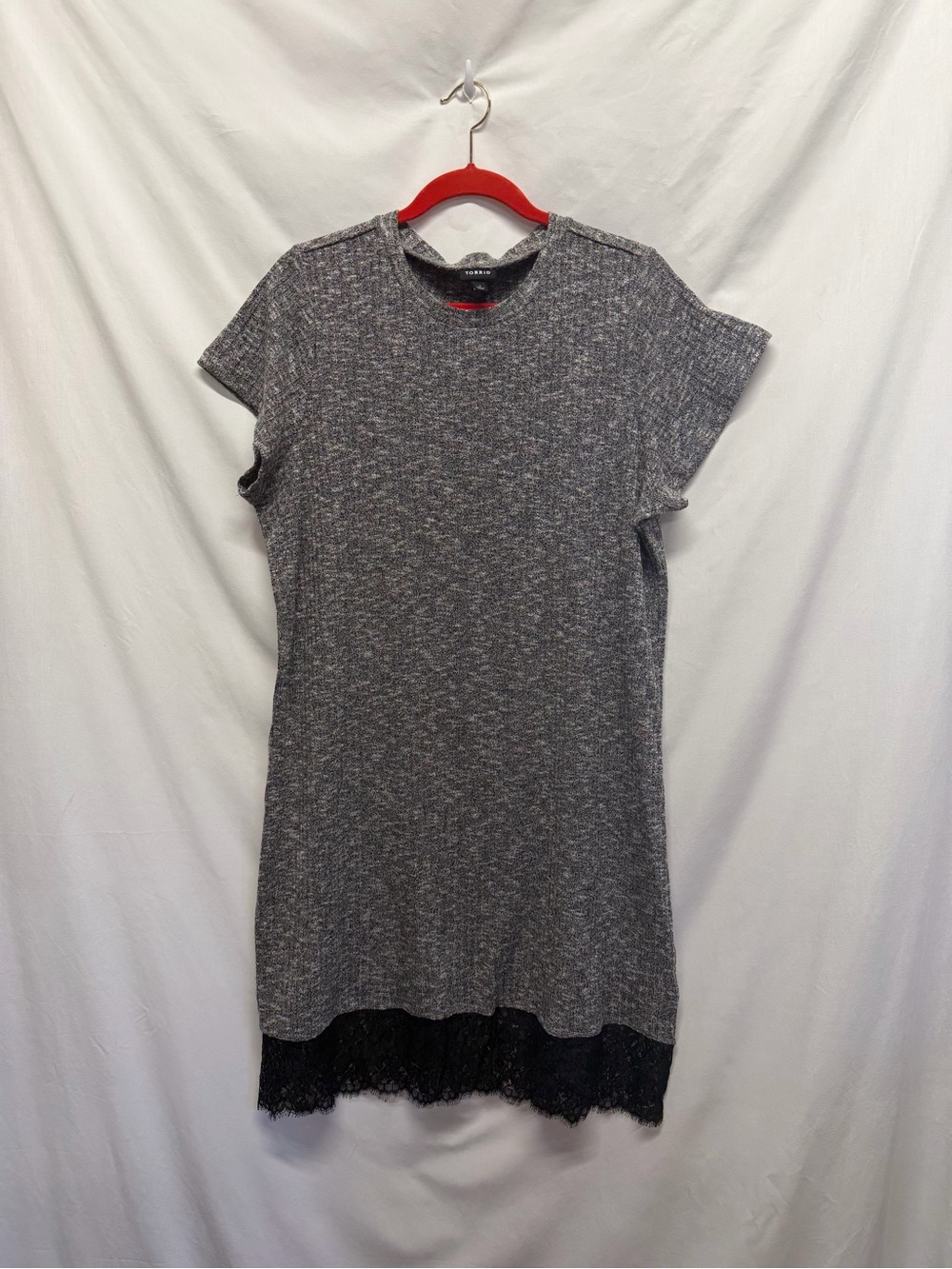 Torrid Knit Midi Dress with Black Lace Trim Size 1